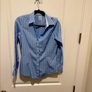 Brooks Brothers Blue Checkered Button Down Shirt